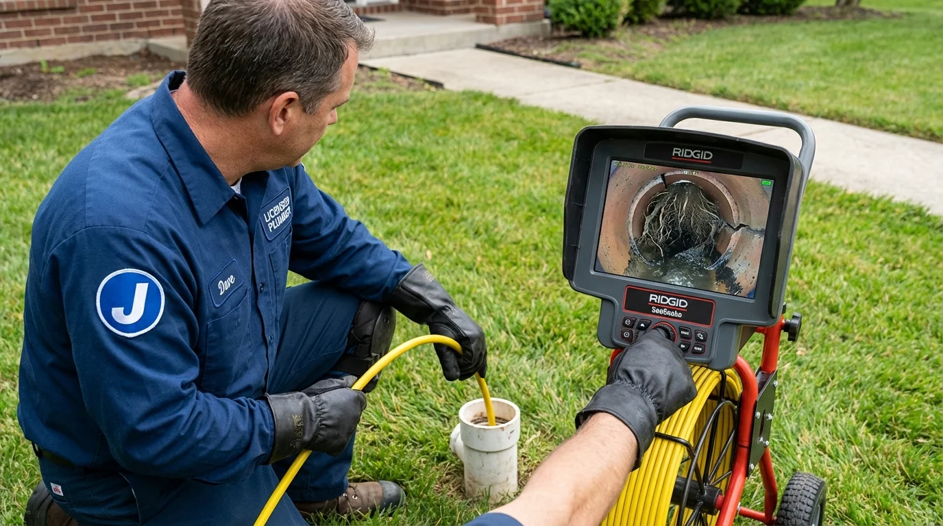 Sewer camera inspection being performed by Johns Plumbing LLC in Dolgeville